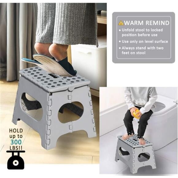 Non-Slip Folding Step Stool, Sturdy Safe Enough - Holds up to 300 Lb - 11 inch - Picture 6 of 7